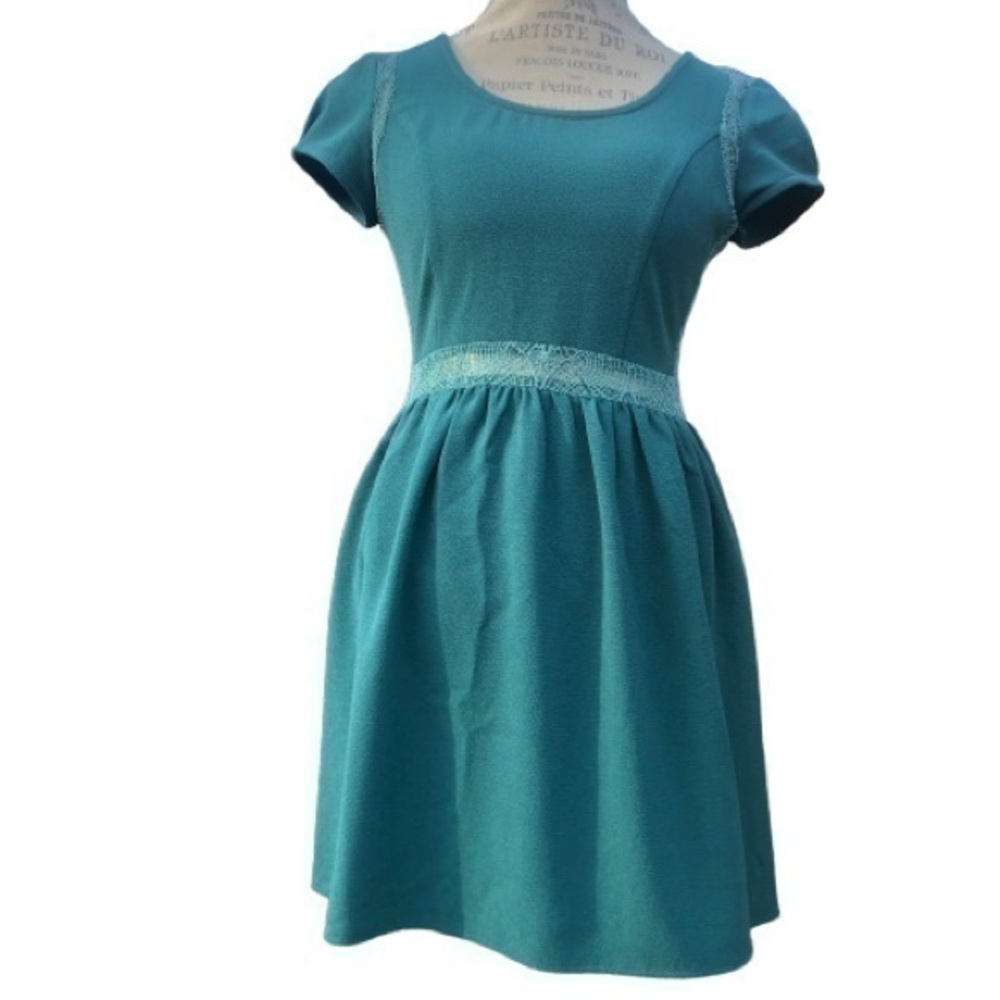 Green Dress with Sheer Waist PM4